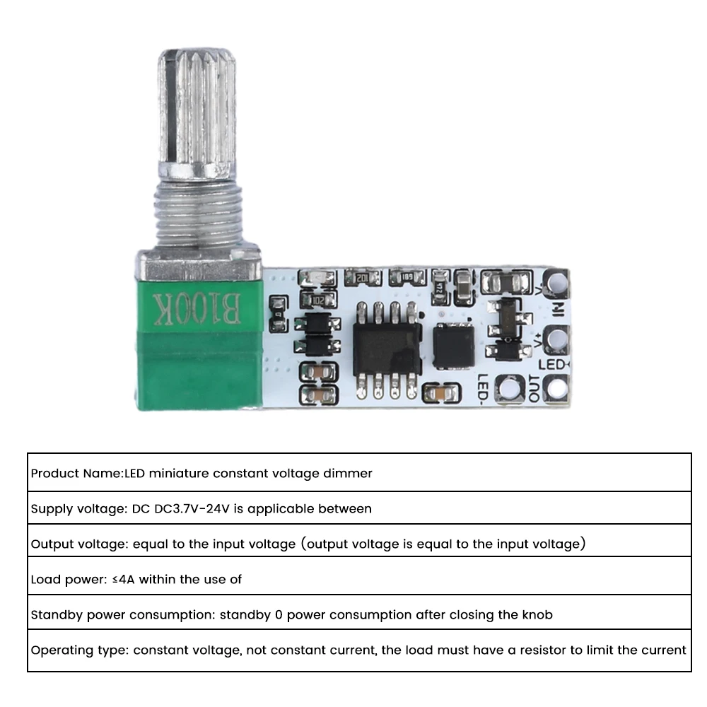 DC3.7V-24V LED Dimmer Infinitely Variable LED Constant Voltage Dimming Module With Switch For LED Strip Controls