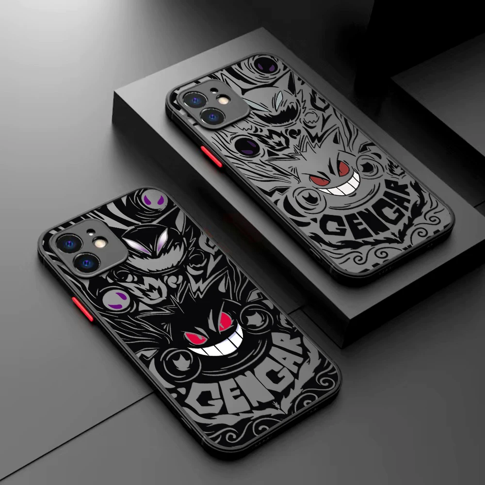 Evil Cartoon G-Gengars Phone Case For iPhone 15 14 13 12 11 Mini Pro Max X XR XSMax 7 8 Plus Matte Transparent Back Cover