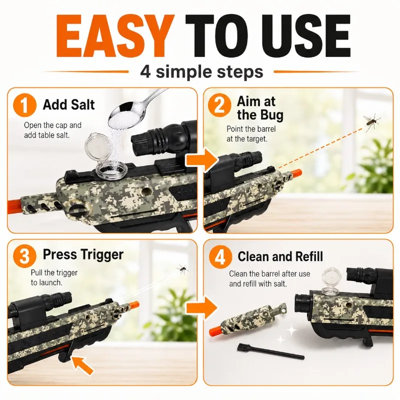 Salt Gun Upgraded Version Accurately Aims At Flies and Mosquitoes Simulation Toy New Shooting Game Plastic