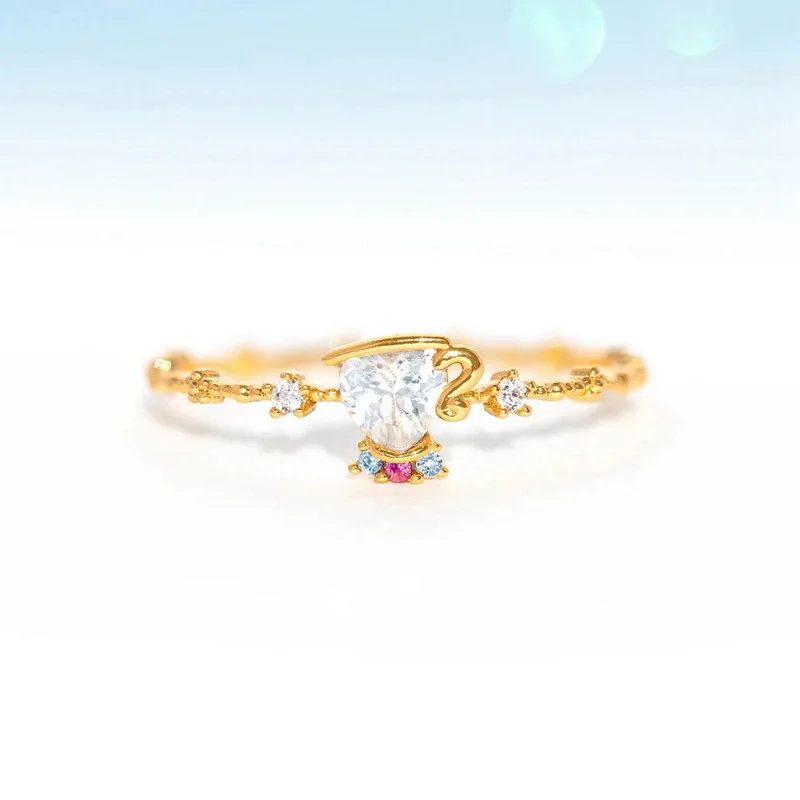 High end fairy tale beauty and beast princess ring, colored zircon ring view 5