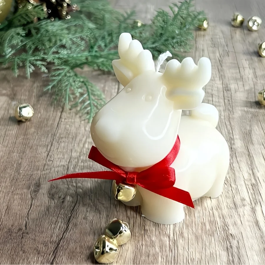 DIY Resin Mold, Epoxy Reindeer Tabletop Decoration, DIY Candle Three-Dimensional Silicone Mold, Cute Little Deer Holiday