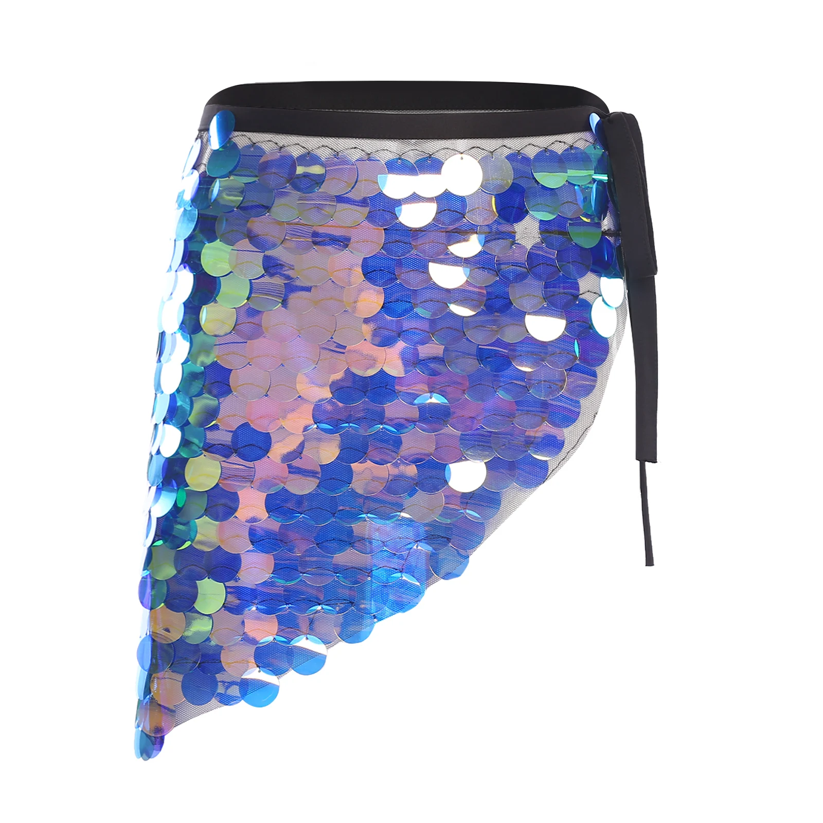 Femmes paillettes paillettes danse du ventre hanche écharpe à lacets taille jupe hanche enveloppement pour Chacha Latin salle de bal danse scène Performance