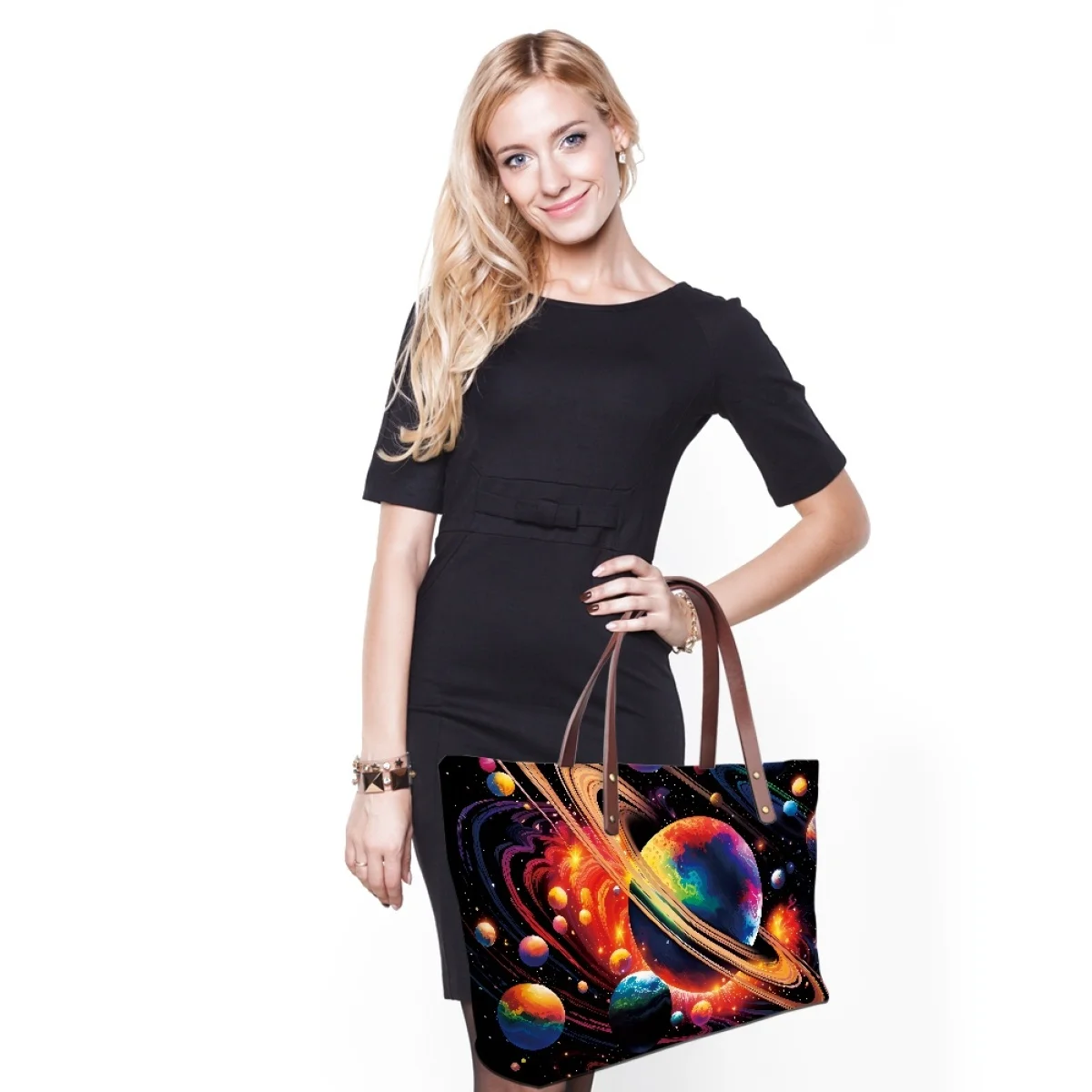 Noisydesigns Sky Planet Print Women Top Handbag Lady Shoulder Purses Totes Luxury 2024 Bolsa Para Mujer Club Party Dropshipping