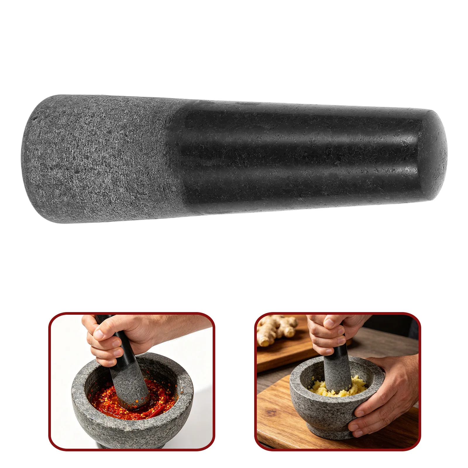 

Pestle Stone Stick only, Granite Pestle Food Spice Stick, For Grinding Crusher, Making Sauce, Salsa, Pepper, Masher Kitchen Tool