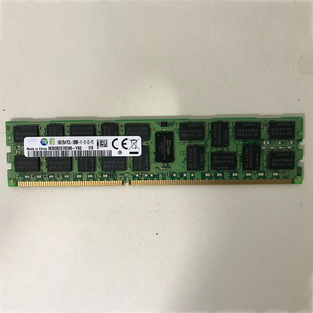 1 PCS For Samsung RAM 2PCS M393B2G70BH0-YK0 16G 2RX4 PC3L-12800R 1600 ECC REG DDR3