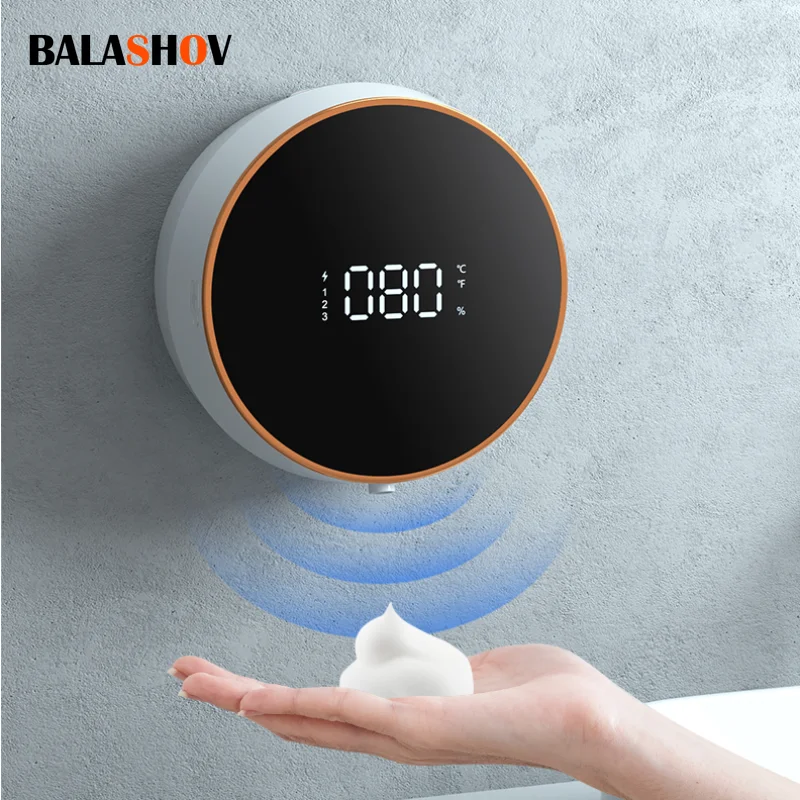 Wall Touchless Automatic Foam Soap Dispenser Bathroom Smart Washing Hand Machine With LED Temperature Display Liquid Dispensers