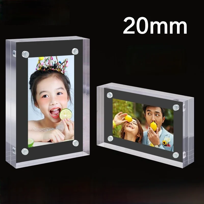 5 Pieces Double Sided Magnetic Acrylic Sign Holder Display Stand Menu Paper Price Label Holder Baby Photo Picture Poster Frames