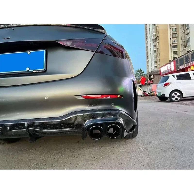 لمرسيدس بنز C الفئة W206 C43 C60 C200 C260 ألياف الكربون عودة الشفاه سيارة المصد الخلفي الناشر الخلفي الخائن سبويلر طقم الجسم