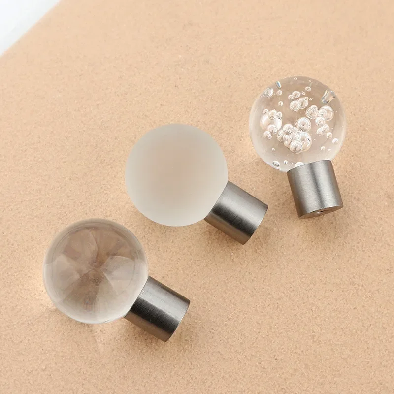 Hot Luxury K9 Crystal Ball Bubble Handles Shoebox Cabinet Handles Closet Door Drawer Knobs Wardrobe Pulls Pullers With Screws