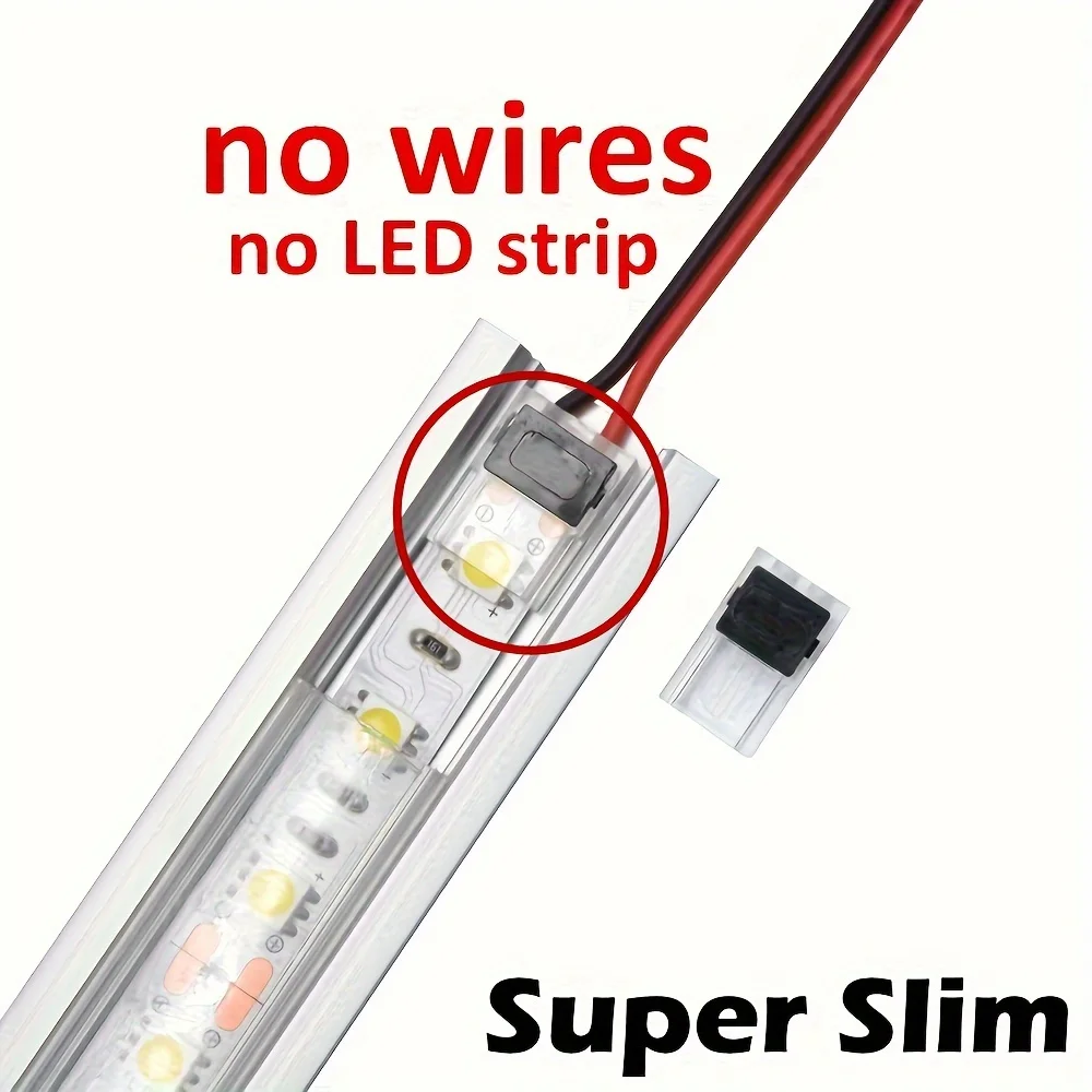 5pcs 2 Pin 3528 5050 LED Strip Lights Connector, For 8/10mm LED Strip Wire To Wire Welding Solderless Aluminum Profile Channel