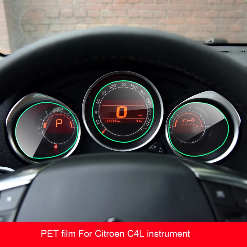 PET Protective Film For Citroen C4L 2013-2018 Interior Car Instrument Panel Screen Protector Dashboard Car Accessories