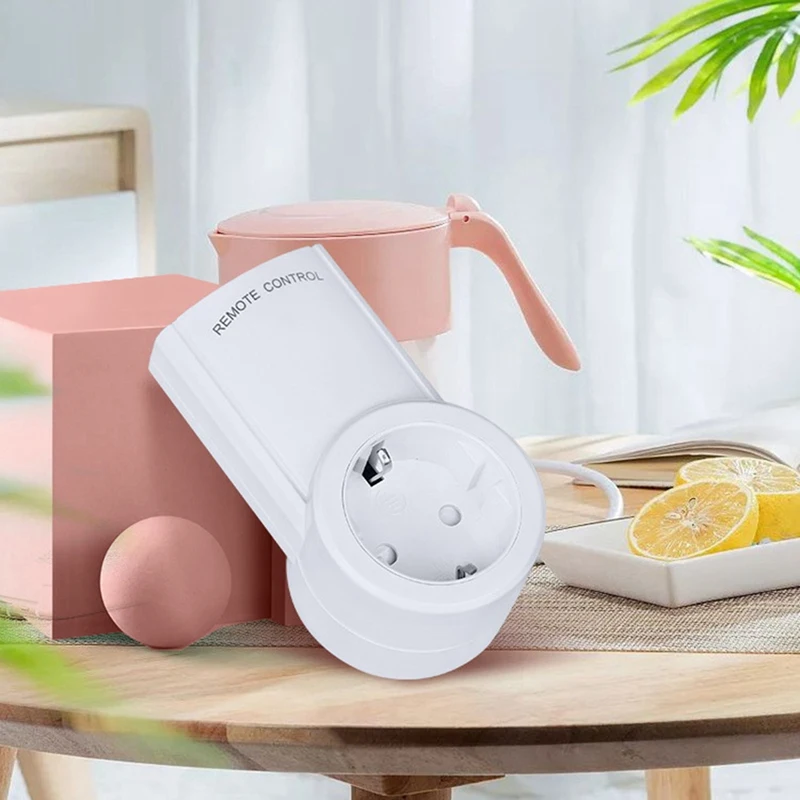 2 Pcs Wireless Remote Control Smart Electrical Outlet Switch Set For Lights Fans Small Appliance Long Range