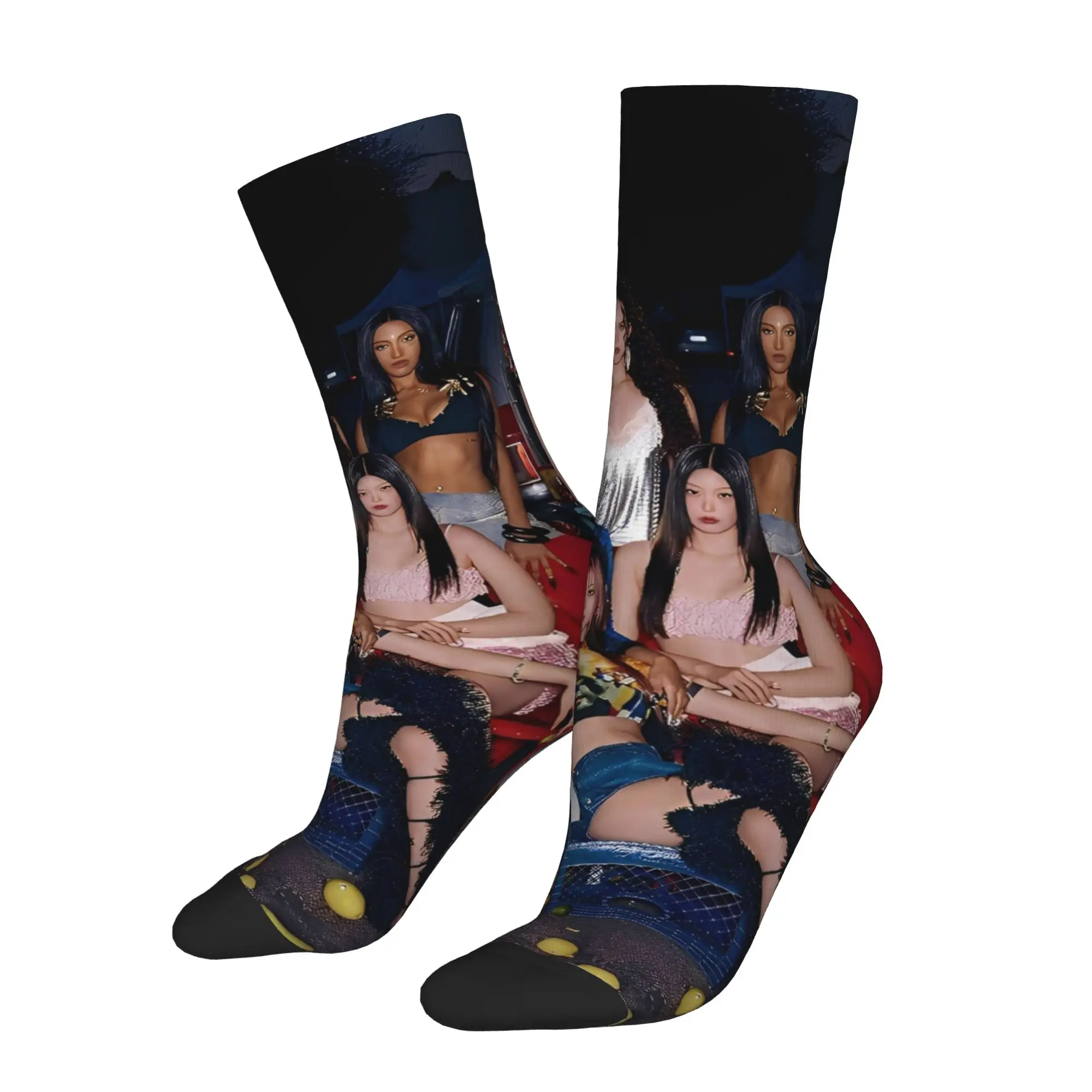 Fashion Male Men Socks Harajuku Katseye Kpop Sock Polyester Korean Style High Quality Women's Socks Spring Summer Autumn Winter
