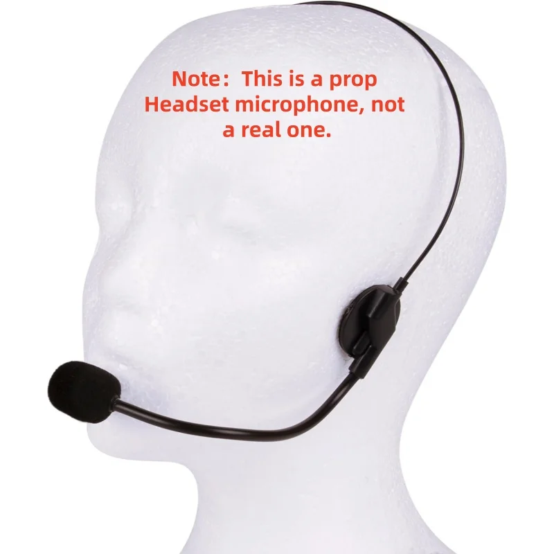 دعامة سماعة رأس للميكروفون المزيف، ملحقات أزياء روك ستار التنكرية، دعائم سماعة رأس هيبي سينجر لحفلة عيد الهالوين