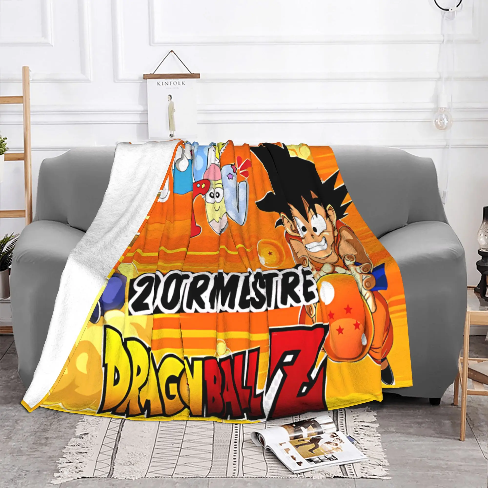 1PC Son Goku Anime Dragon Balls home room decorations Winter Blankets for Adults Bedding Home Interior Sofa Knee