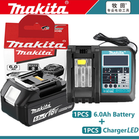 Genuine Makita 18V Battery 6ah,With Battery Indicator Rechargeable Makita Battery,BL1830 BL1840 BL1850 Power Tool Battery