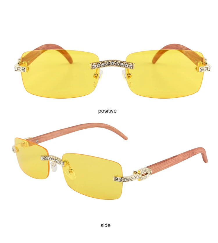 Kenbo Vintage Mode Neue Marke Randlose Strass Sonnenbrille Beliebte Diamant Metall Männer Frauen Luxus Design Sonnenbrille Unisex – Detail 12