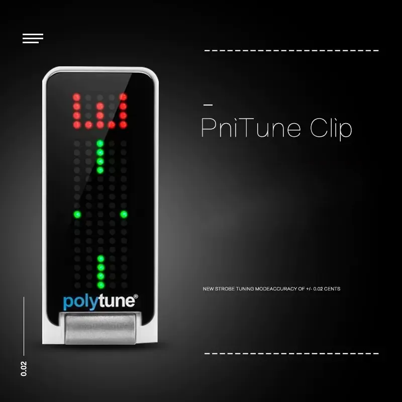 TC Electronic PolyTune Clip Clip-on Polyphonic Tuner Headstock Tuner with Adaptive LED Display Multiple Tuning Modes