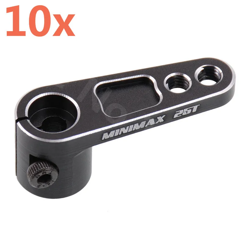 10Pieces Aluminum Metal Parts MINIMAX 25T Servo Motor Horn Steering Arms For Traxxas TRX4 RC Toy Cars Crawler Truck