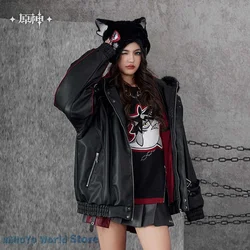 [Oficial] chaqueta Wriothesley MiHoYo Original Merch Genshin Impact Wriothesley tema Impresión Serie PU chaqueta con capucha Cosplay