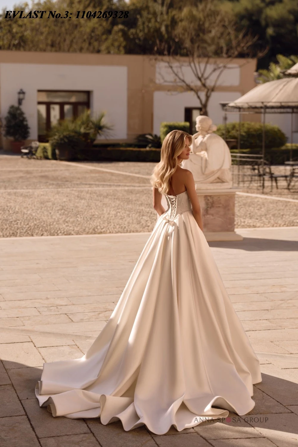 EVLAST Customized Vintage Arabic Aso Ebi A Line Wedding Dress 3D Floral Pearls Beaded Bridal Gown Vestidos De Novia E3WA25