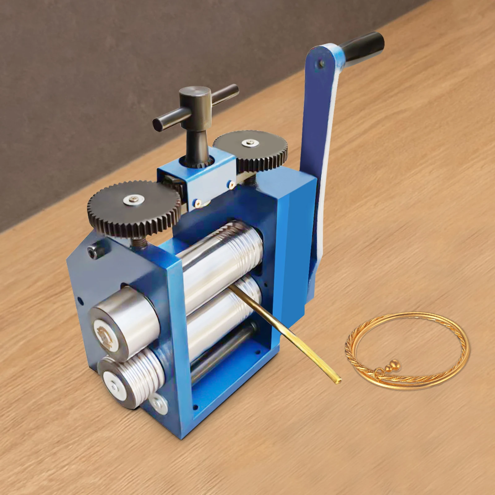 

Premium Portable 3-in-1 Jewelry Rolling Mill Machine, Blue Manual Press for Gold/Silver/Copper, Ideal for DIY Crafts & Jewelry