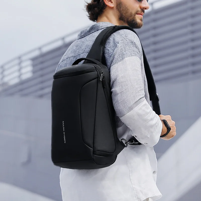 Mark Ryden, bolso cruzado para hombre, bolsas de mensajero de hombro para iPad de 12 pulgadas, impermeable, con recarga USB, bolso de pecho para hombre