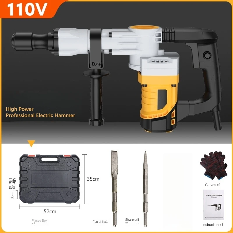 110v/220v Heavy-Duty muurbrekende elektrische hamer Industriële wandgleuf Beton Elektrisch Pick Oonicanica Estat NaderenCu Nad Het Nad Vend Pour Pour Four