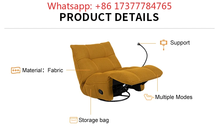 Colorful Fabric Living Room Furniture  Swivel Rocking Reclining Sofa Chair