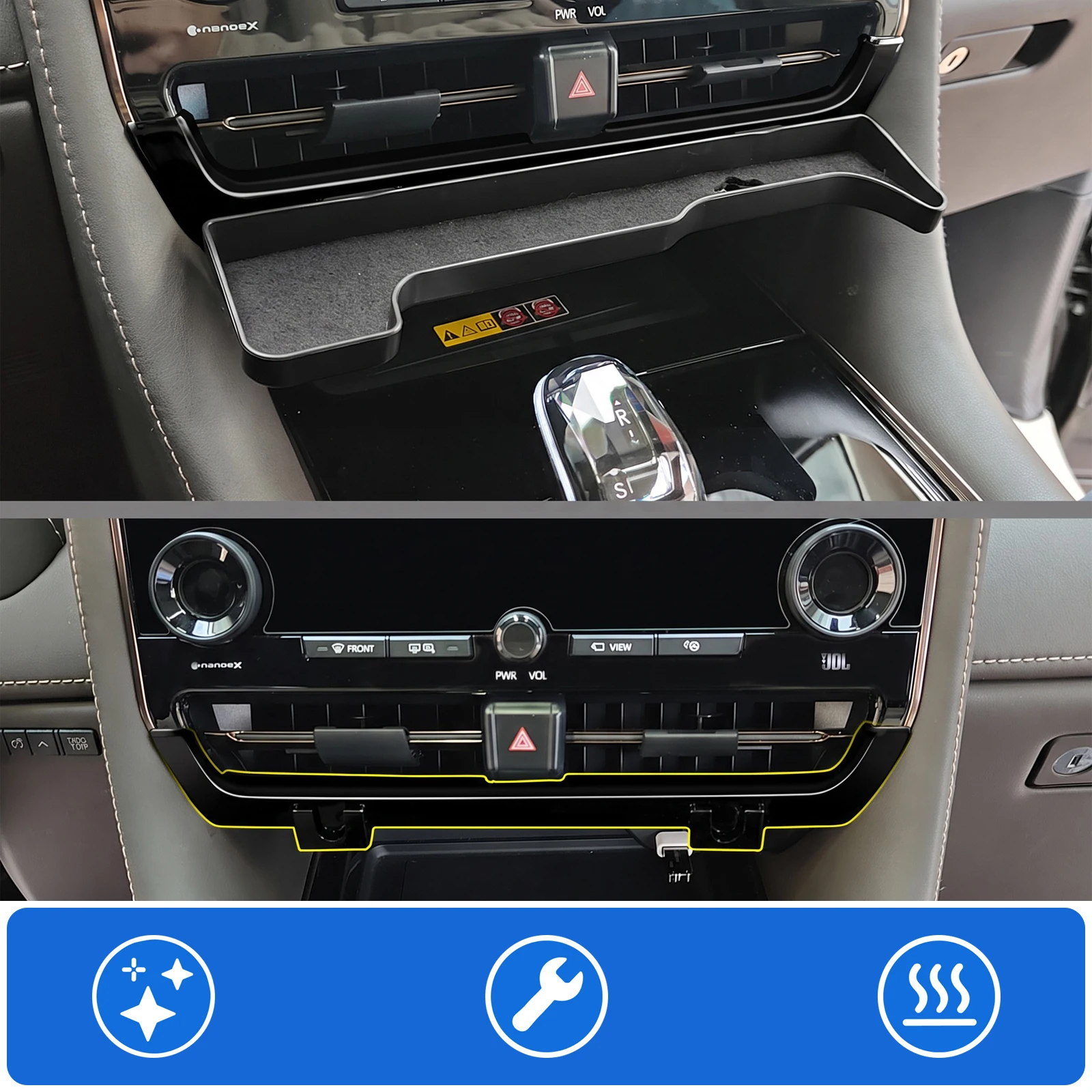 Für Toyota Alphard 40 Serie AH40 2023-2025 2026 Auto Mittelkonsole Aufbewahrungsfach, Armlehnen-Aufbewahrungsbox, ABS Organizer Innenraum – Detail 9