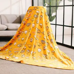 Sanrio Gudetama Egg Yolk Plush Blanket Melody Flannel Quilt Kawaii Cinnamoroll Flannel Pillowcase Kuromi Hello Kitty Girl Gift