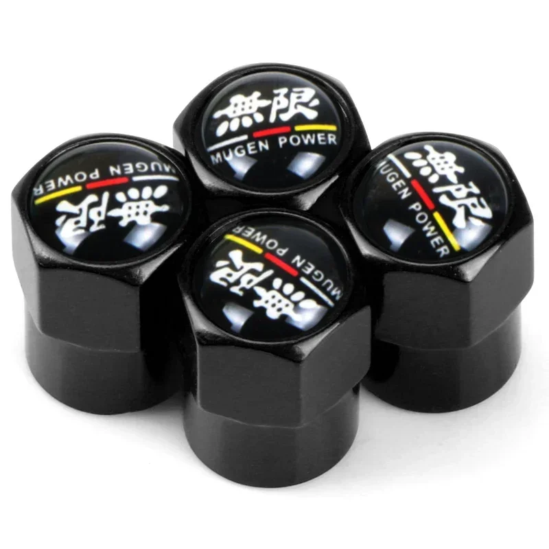 4pcs Car Wheel Tire Valve Caps Dust Proof Covers Stem Air Caps For Honda Mugen Power Civic Accord CRV Hrv Jazz Accessories