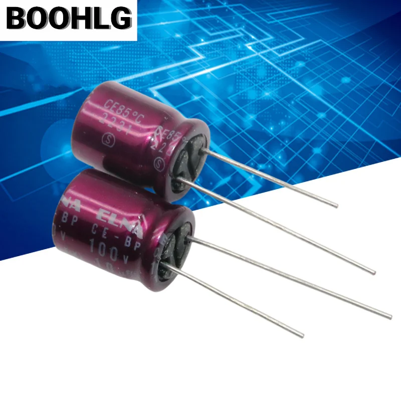 5PCS 10UF 100V Lila Rot Robe Kondensator 100V 10UF 10X12,5 RBD BP Poleless