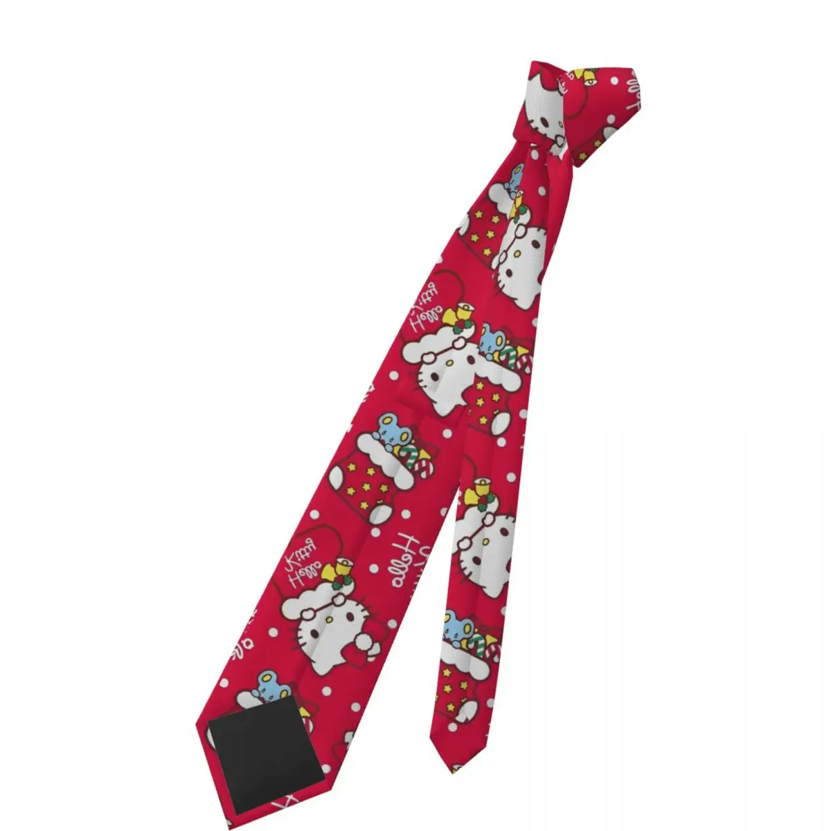 Noël Hello Kitty cravates hommes femmes mode Polyester 8 cm cravate à col étroit pour hommes costumes accessoires cravate fête