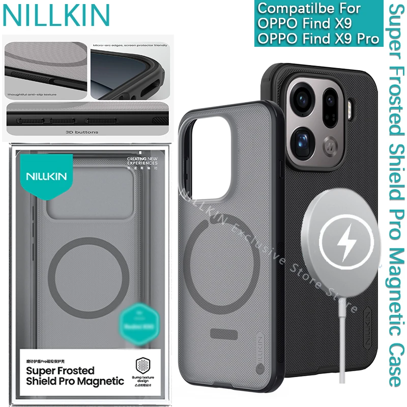 

Nillkin For OPPO Find X9 Pro Super Frosted Shield Pro Magnetic Case Hard shock resistant Magsafe phone Case protective cover
