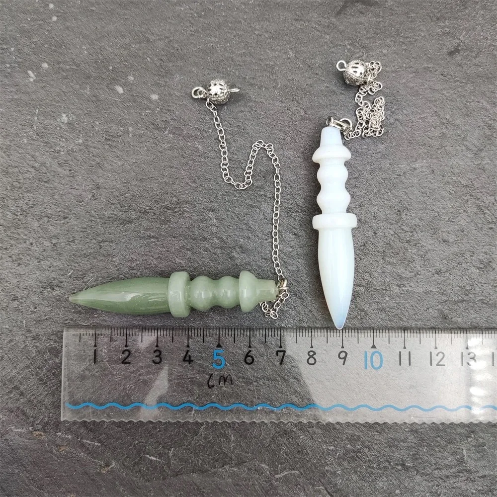 Natural Stone Pendant Egyptian Crystal Pendulum for Divination Dowsing Reiki Pink Clear Quartz Amethysts Black Onyx Pendulo X130