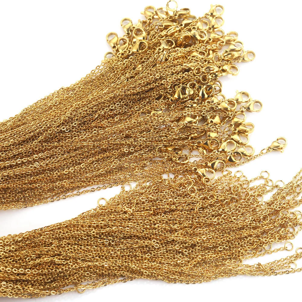 LUXUKISSKIDS 스테인레스 스틸 체인 목걸이 여자 10 개/몫 대량 도매 DIY 롤... - 4