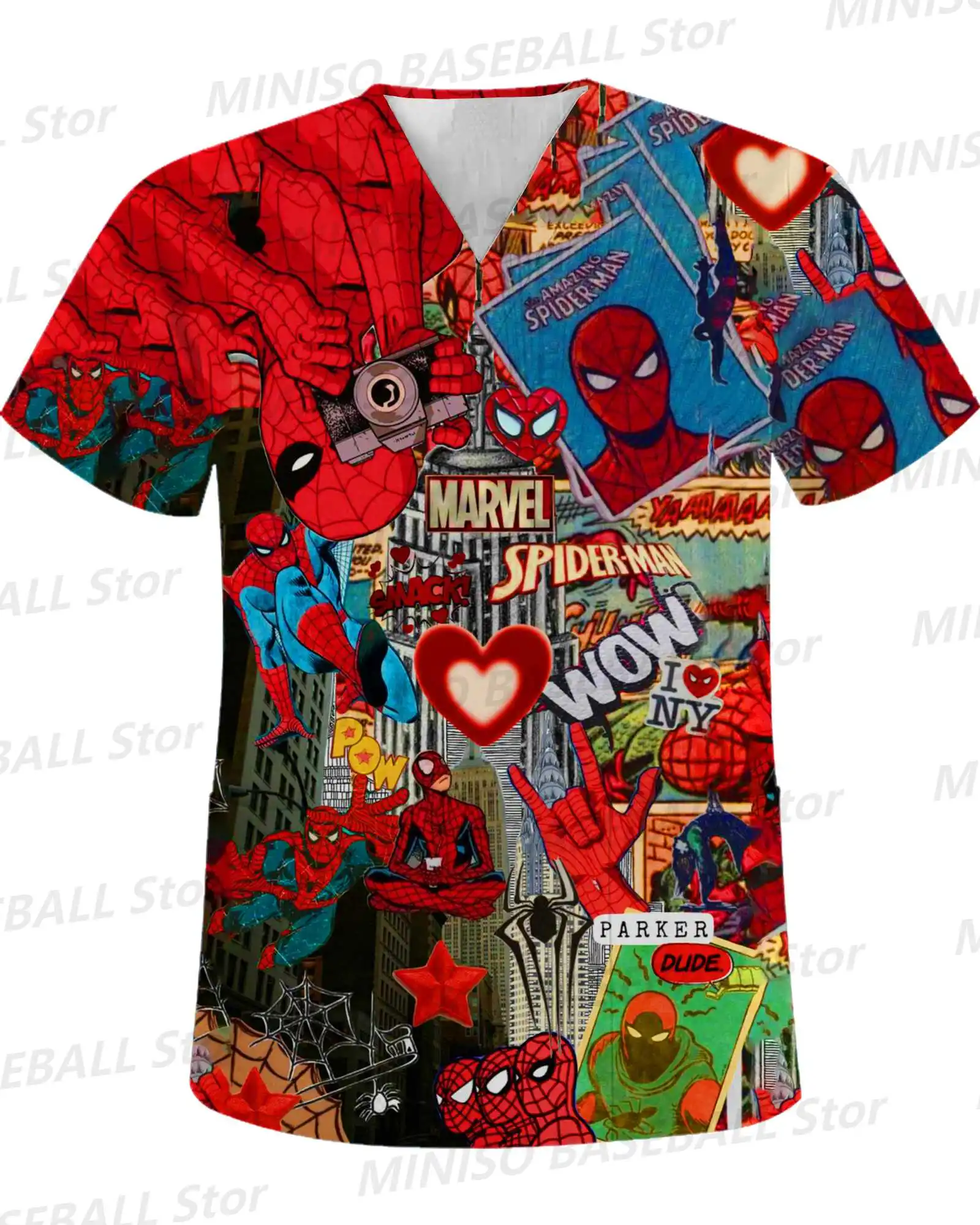 New Summer Marvel Tokyo Avengers X-Men Boys V-Neck Spider-Man Captain America 3D Printed Anime T-Shirt Kids/Adults Harajuku Top