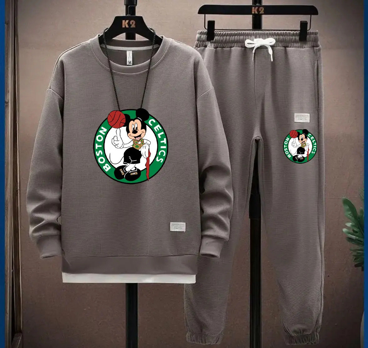 أحدث العلامات التجارية الأكثر مبيعًا لعام 2025 عبر الحدود مطبوعة للربيع والخريف طقم هوديي رياضي للسيدات طقم ديزني ميكي للجنسين #5