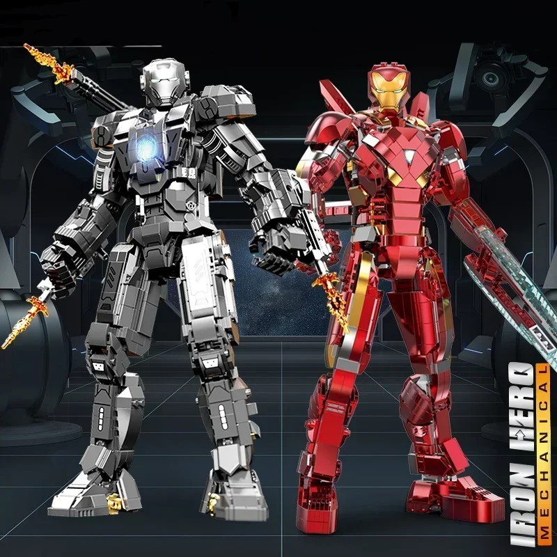 Marvel Avengers Iron Man Terminator Superhero Robot Building Block  Diy Action Figures Toys For Boys Kids Adult Creative Gifts