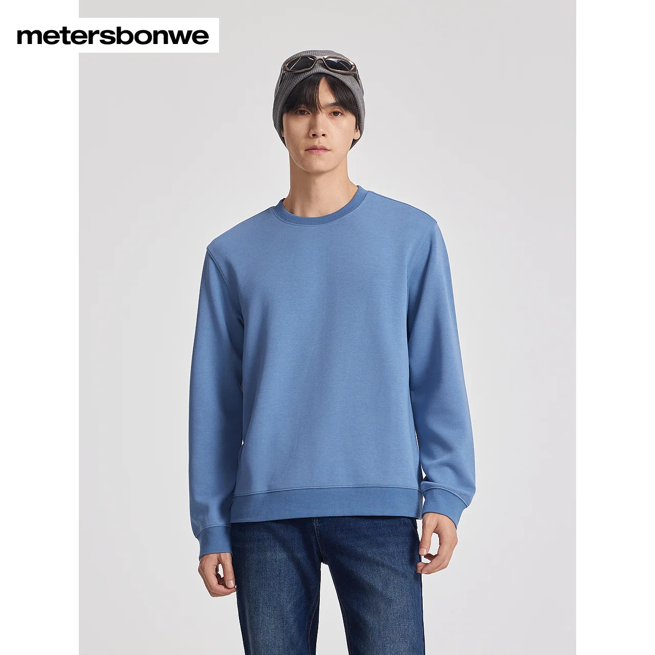 Metersbonwe-Men's And Women's Crewneck Long Sleeve Pullover Solid Color Regular Fir Soft Commuter Casual Autumn Winter