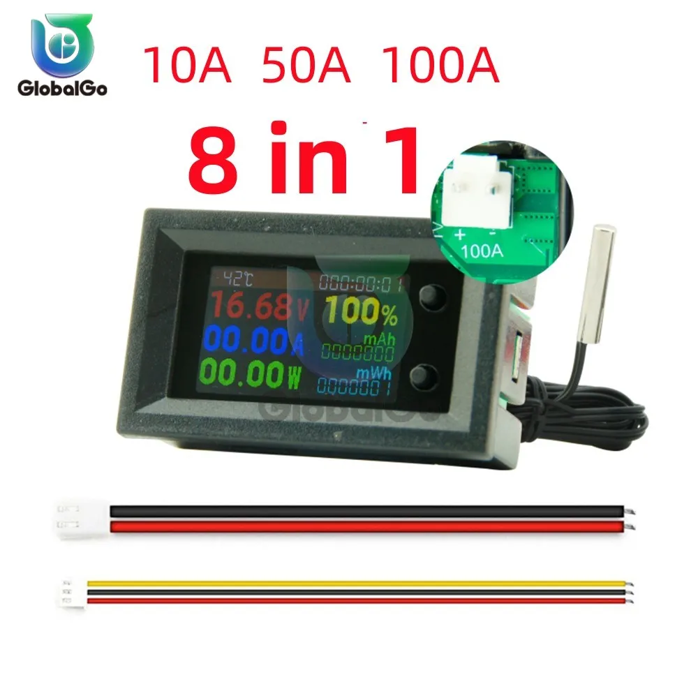 8 in1 Multifunctional Digital Voltmeter Ammeter Tester DC4-30V Voltage Current Power Energy Battery Electricity Test Meter