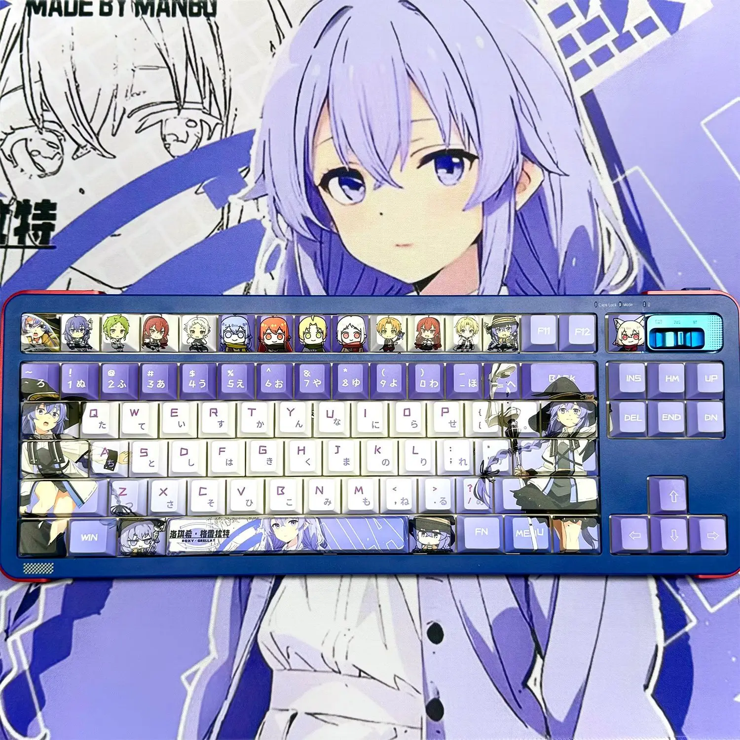 

130 Keys Roxy Keycaps Anime Key Cap Set Cherry PBT Key Cap Dye-Sub Backlit Keycap for Mechanical Keyboard ND63 Ace60 Made68