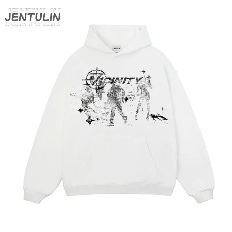 Vintage Gothic Oversized Men's Hoodie Harajuku Hip Hop Sweatshirt Aesthetic Graphic Print Y2k Clothes Streetwear Korean Pullover