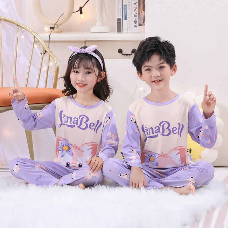 Children's Pajamas Home Clothing Set HelloKitty Cartoon Children's Long Sleeved Pajamas Spring And Autumn Long Sleeved