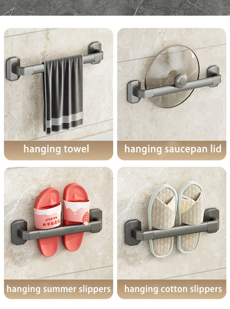 Bathroom Slipper Rack Towel Rack Perforation-Free Balcony Shoe Rack Adhesive Living Room Shoe Rack Wall Hanging Slipper Storage