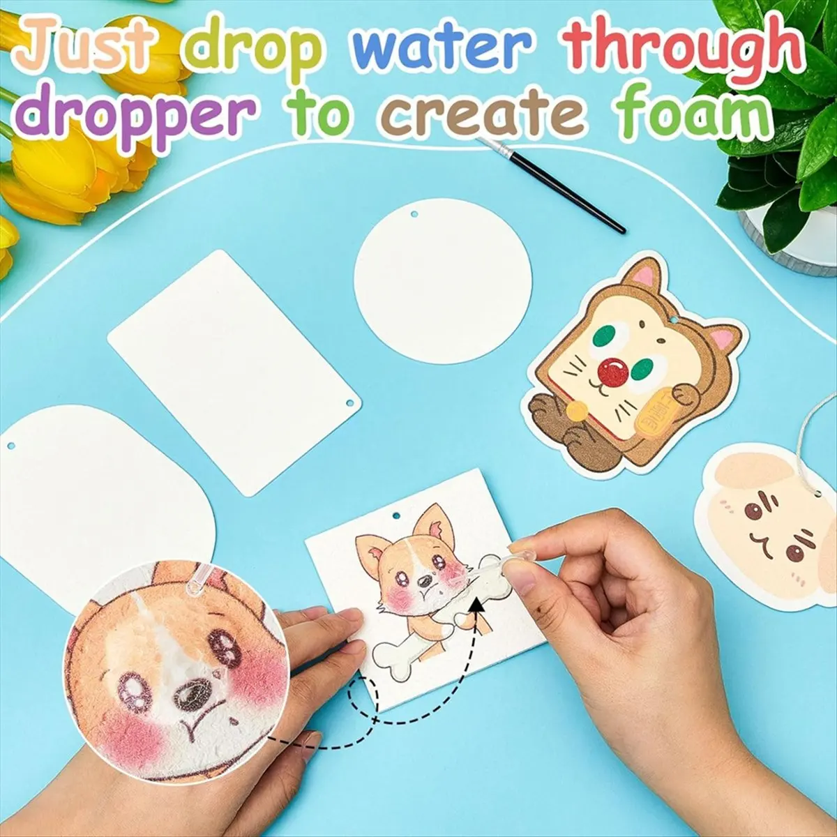 Top Sale 20 Sheets Magic Foam Texture Paper 4 Shapes Foam Texture Drawing Paper for Acrylic Painting DIY Art