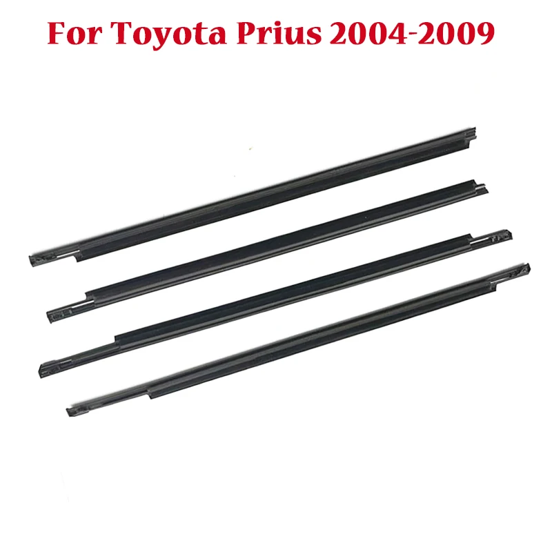 4PCS Black Car Window Moulding Weatherstrip Seal Belt for Toyota Prius 2004-2015