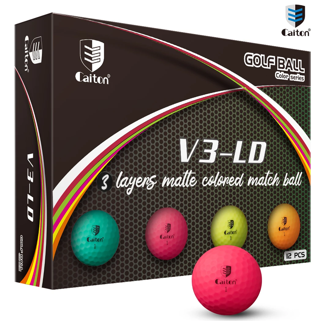 Colored Matte Pro Golf Balls - 12/3 Pcs, High Perf, 3-Layer Struct, 332 Dimple Surf, Soft & Durable Touch, Long Flight Dist.