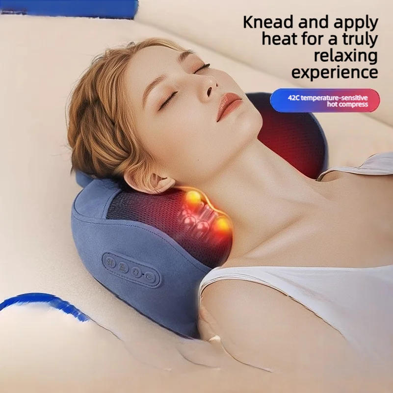 Cervical massage pillowlumbar and back massage cushionmulti-functional full-body massager neck kneading andcervicalmassagedevice